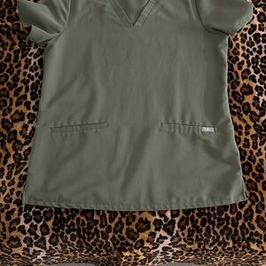 Figs Olive Green Scrub Top